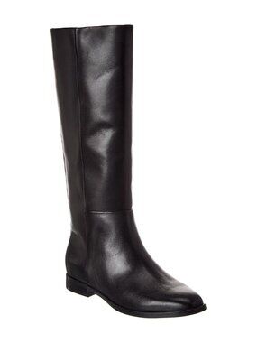 New! Vince Martell Knee High Boot Leather Black Size 7 M DD464A